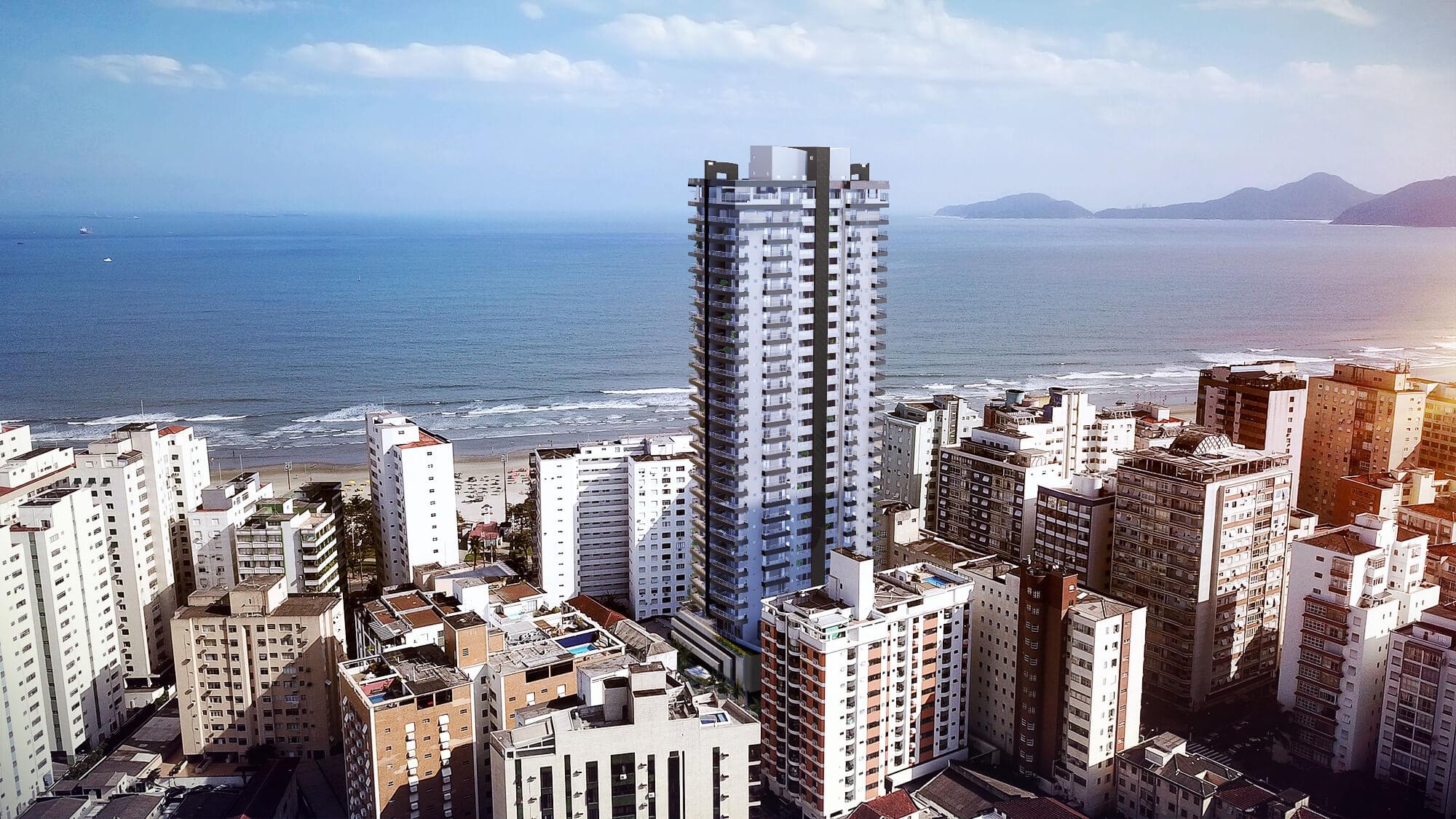 Apartamento com vista para o mar em Santos